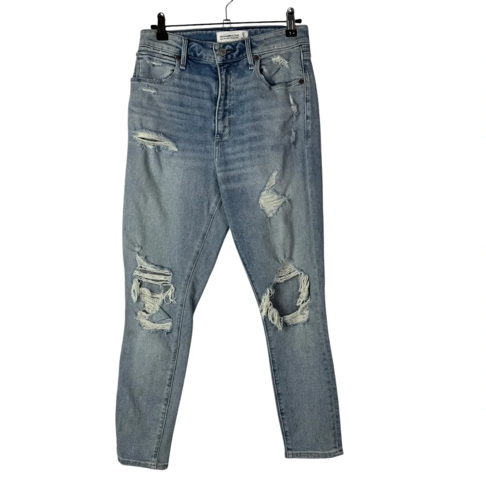 Abercrombie & Fitch High Rise Super Skinny Ankle Distressed Jeans 4