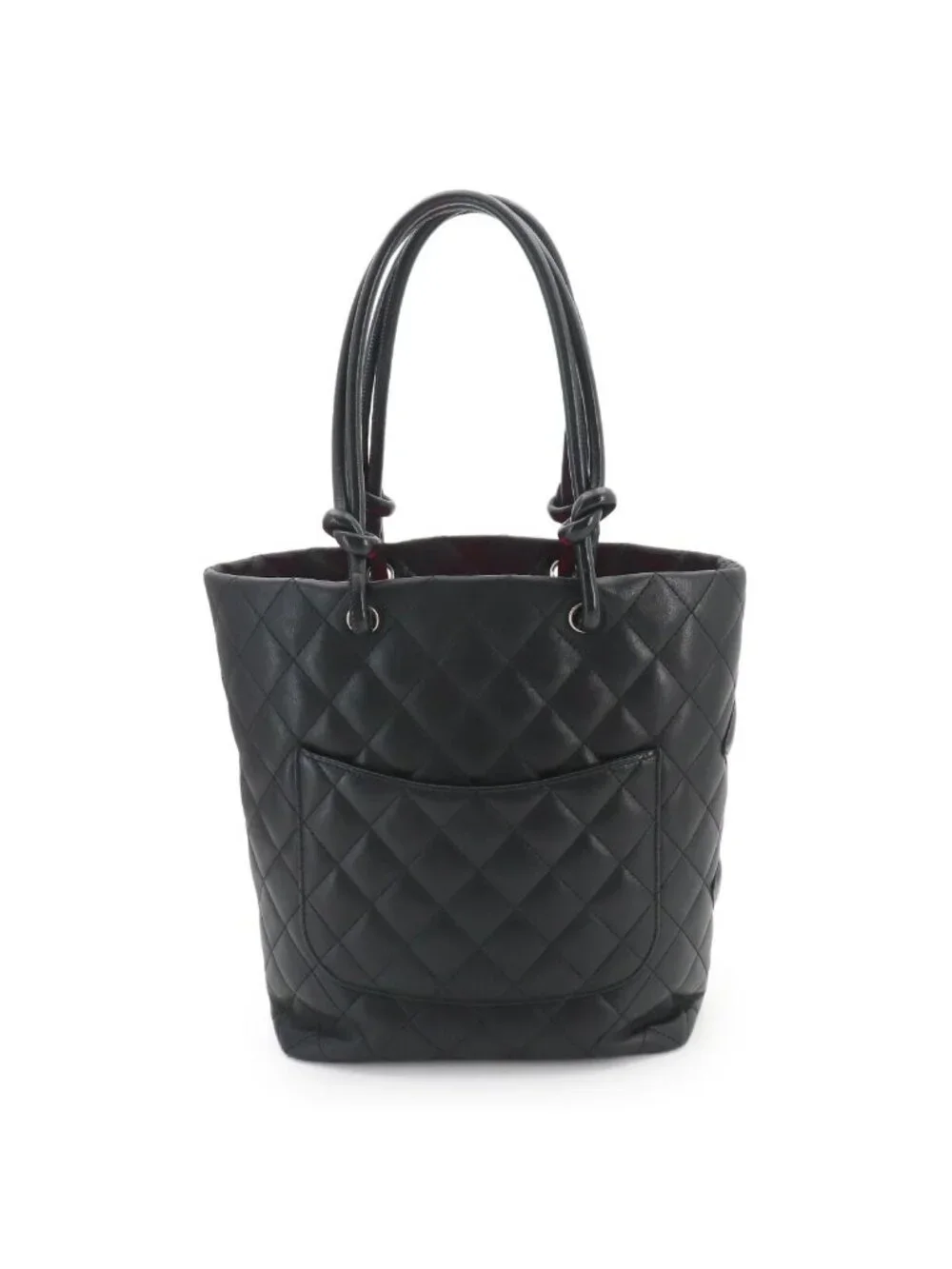Chanel Cambon Line Tote Calfskin Black Silver