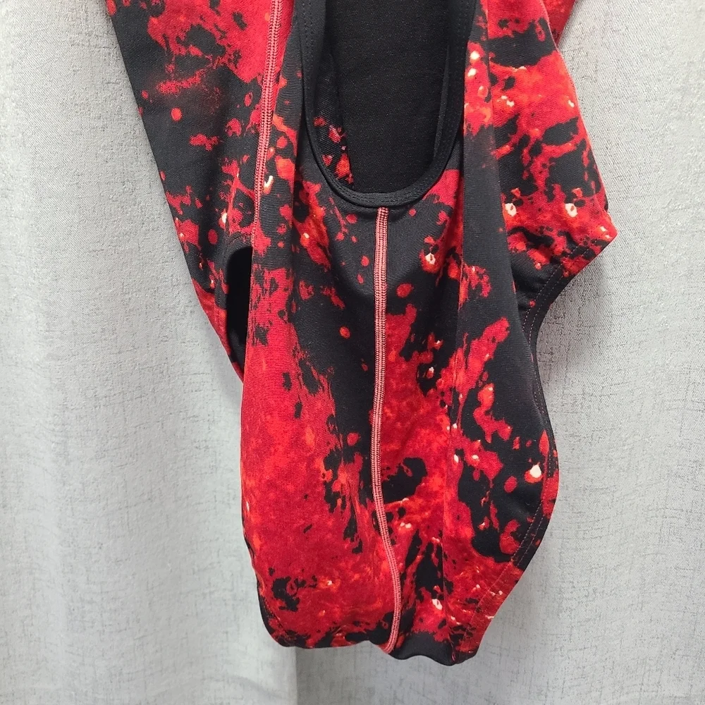 Speedo Red Black White Endurance‎ Swimsuit Womens L? Used