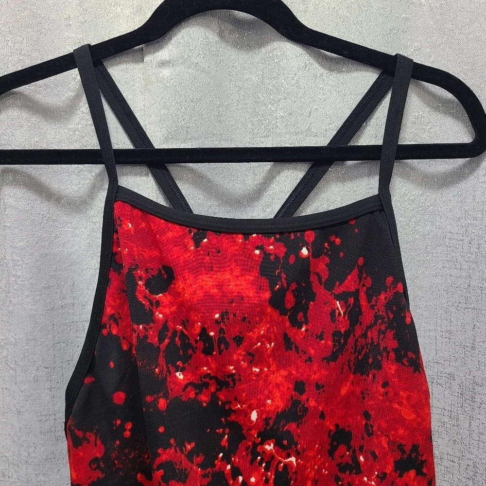 Speedo Red Black White Endurance‎ Swimsuit Womens L? Used