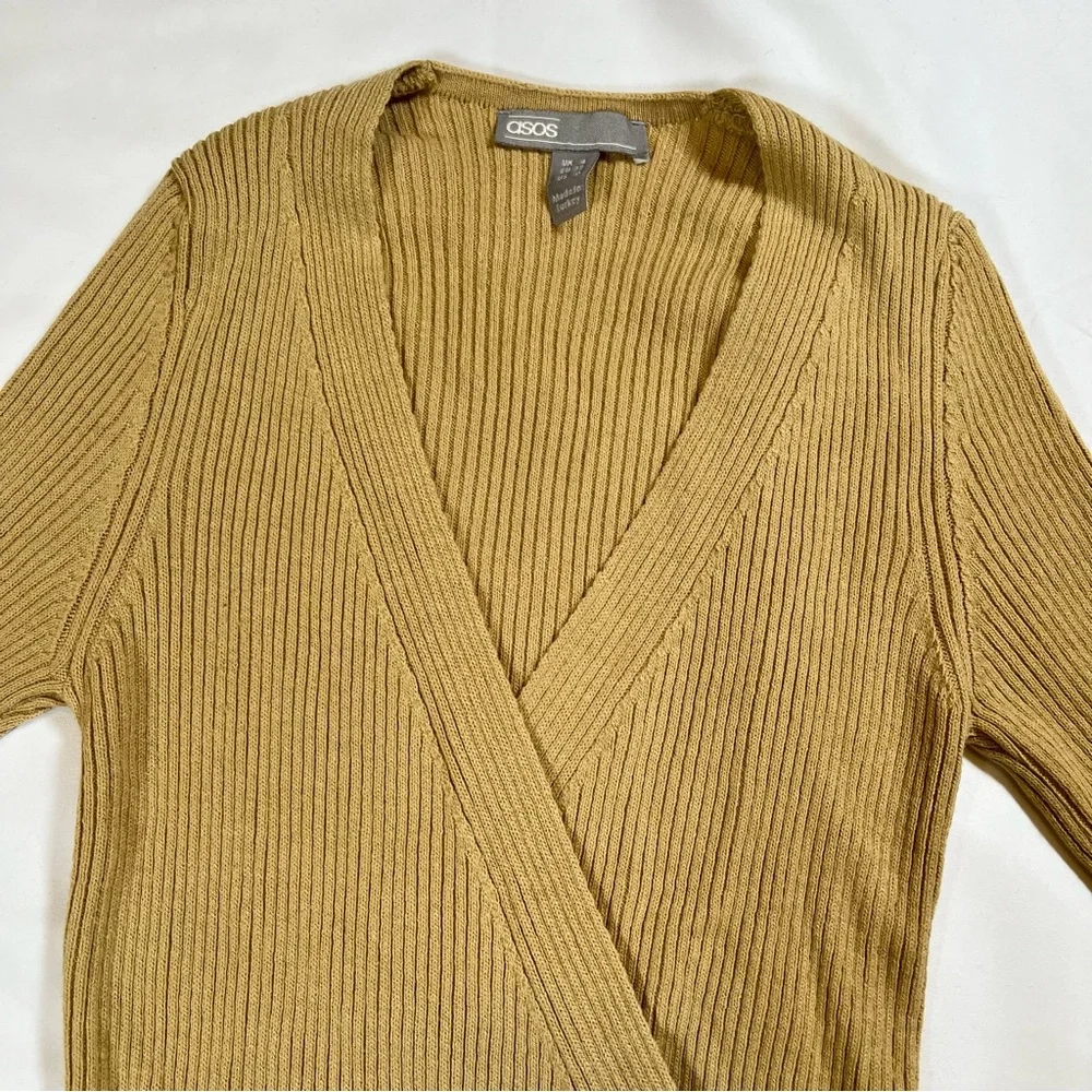 ASOS Women's V-Neck Ribbed Sweater‎ Long Sleeve Top Size 0