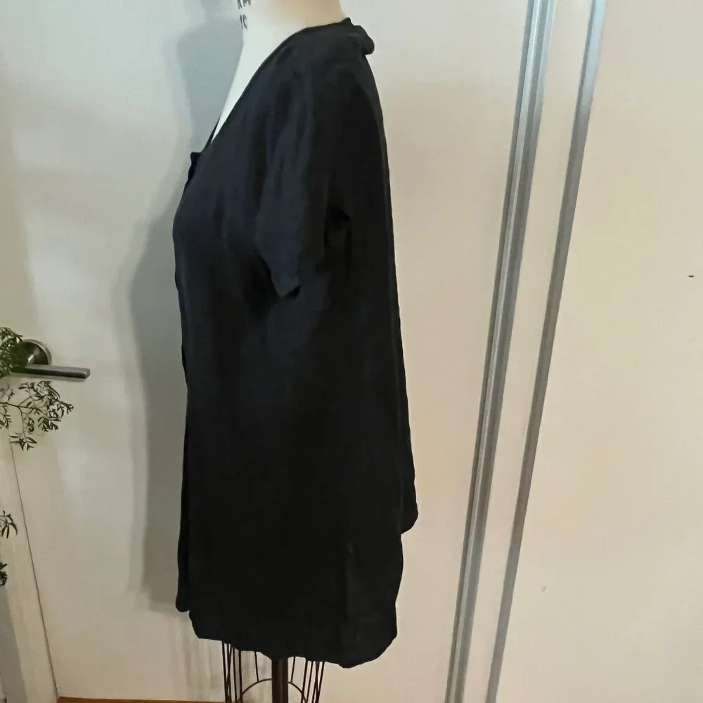 FLAX‎ Black Linen Short Dress/Tunic Size Small