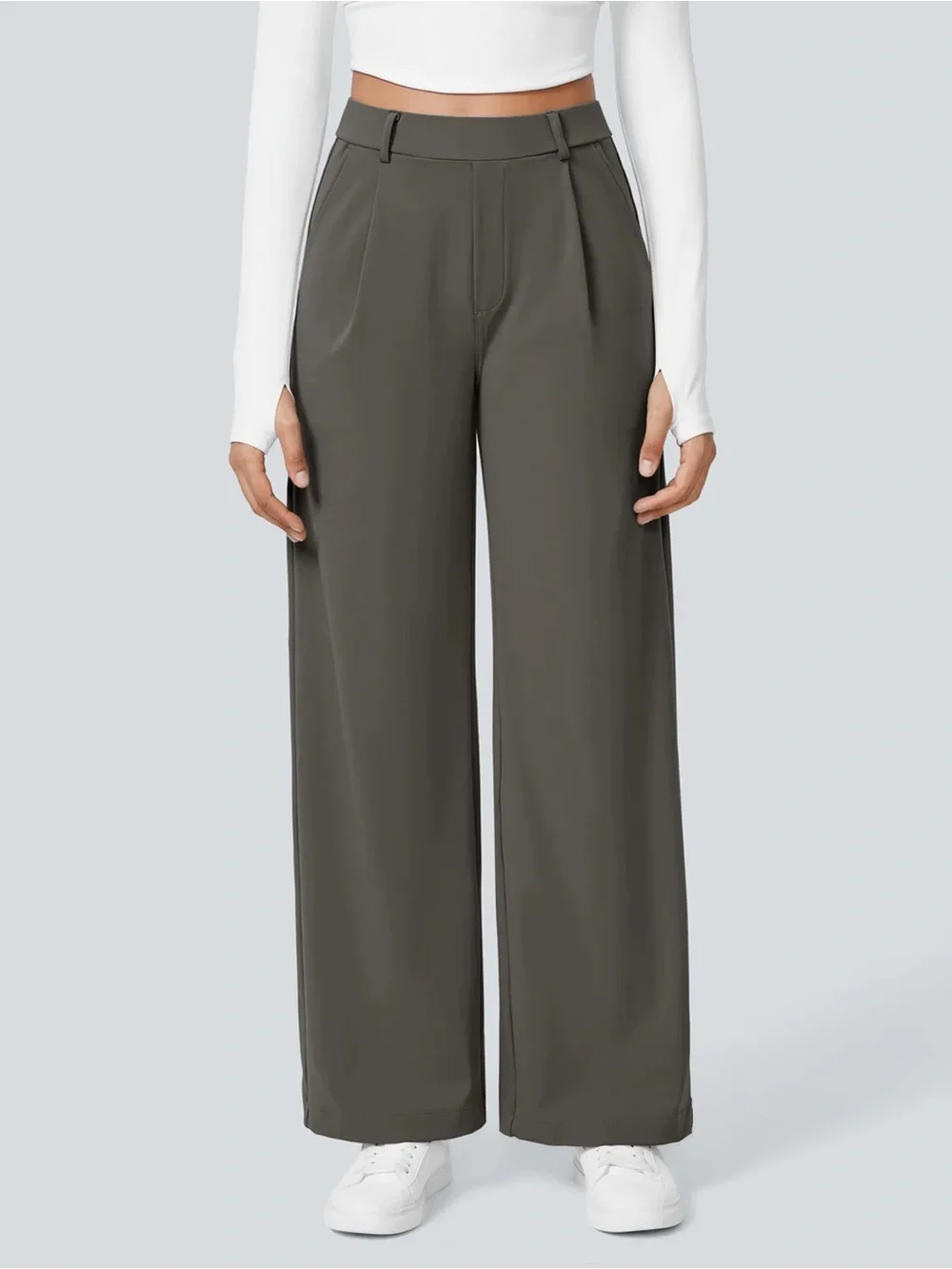 NWT - Halara Flex™ DayStretch High Waisted Straight Leg Pants - Deep Red Grey