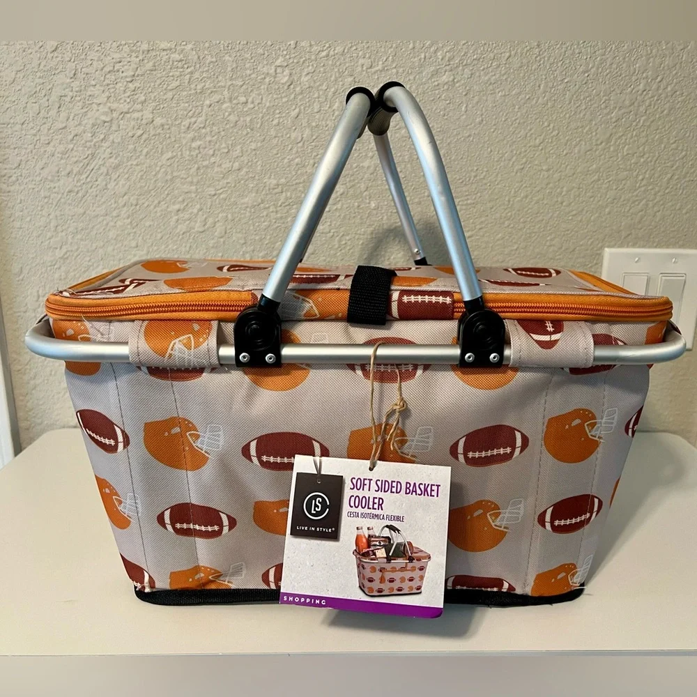 NWT Football Print Cooler Basket