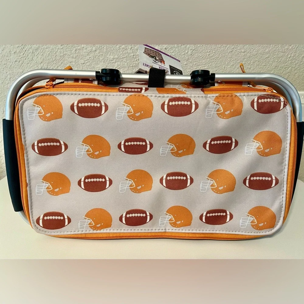 NWT Football Print Cooler Basket