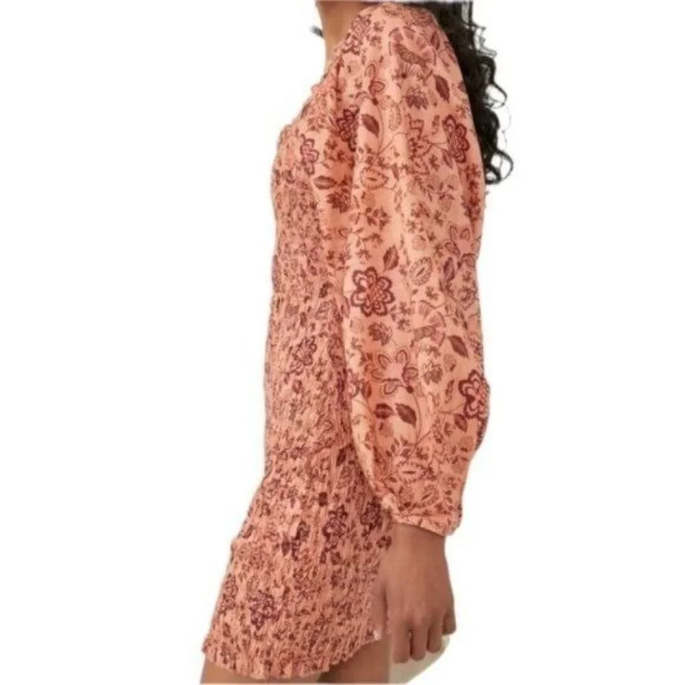 Free People Smock It To Me Floral Mini Dress Size Large NWOT