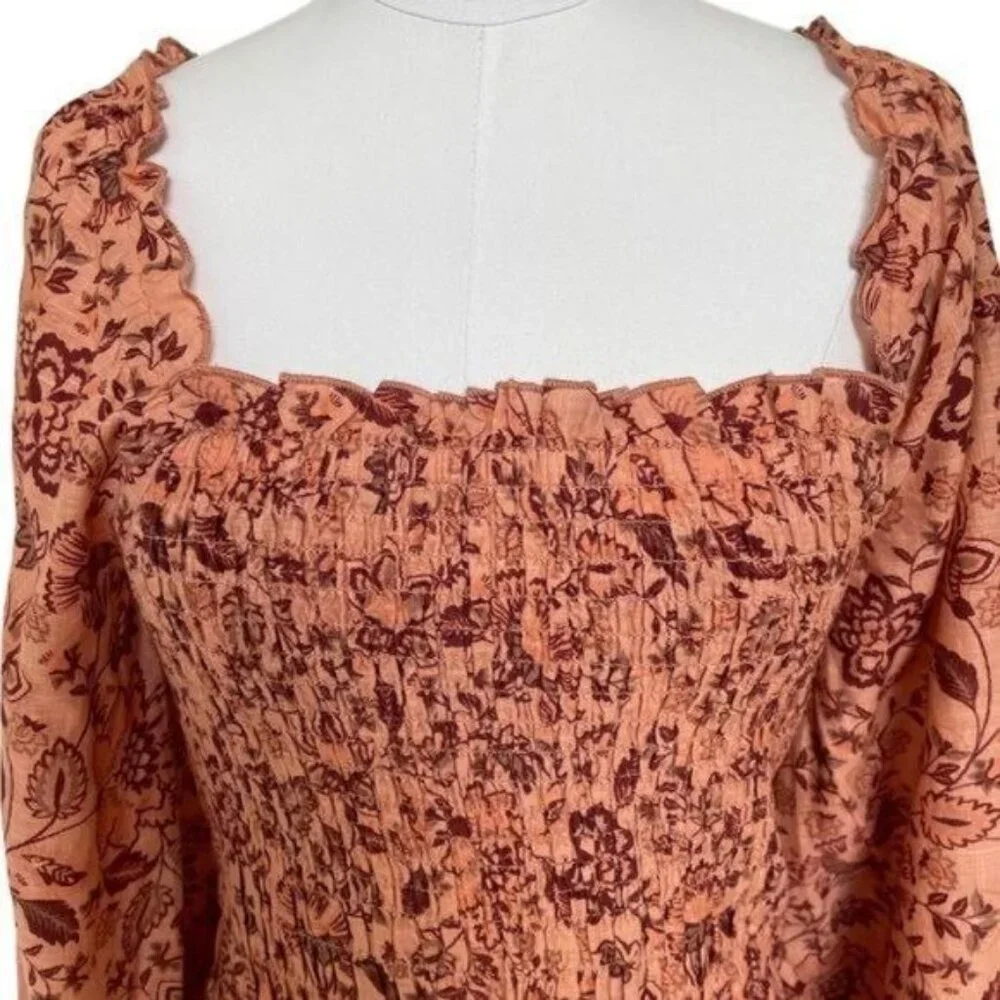 Free People Smock It To Me Floral Mini Dress Size Large NWOT