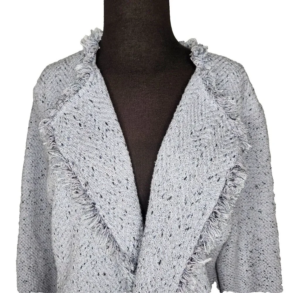 NIC + ZOE Fringe Mix Knit Blazer Jacket XXL Career Workwear Blue