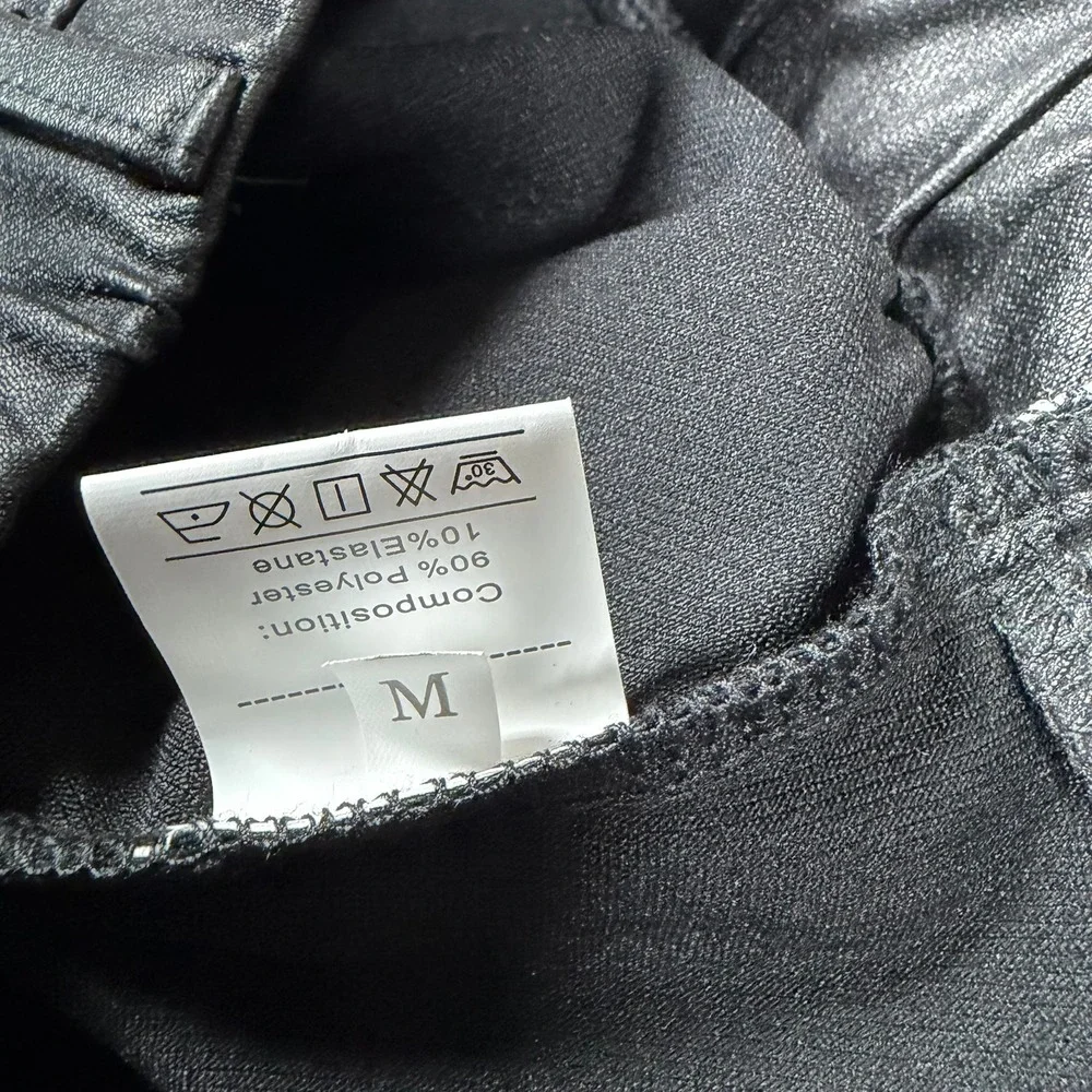 Faux‎ Leather Rave Skort Womens Medium M Black Zipper Wrap Punk Streetwear Goth