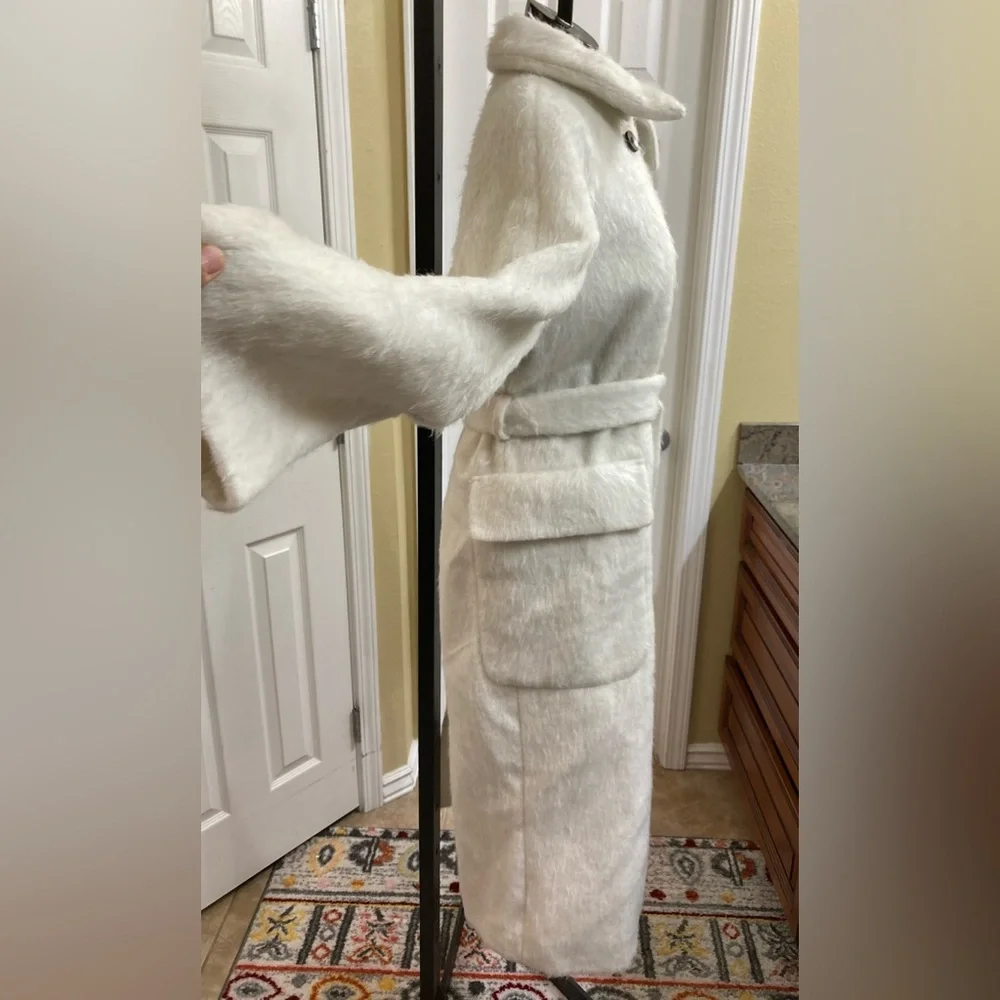 New Topshop Doubled-Breasted Trench – Size US 8 - Ivory