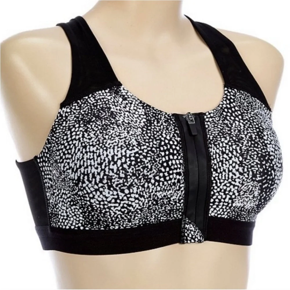 Half Moon Modern Movement Mesh Yoga Sport Bra NEW