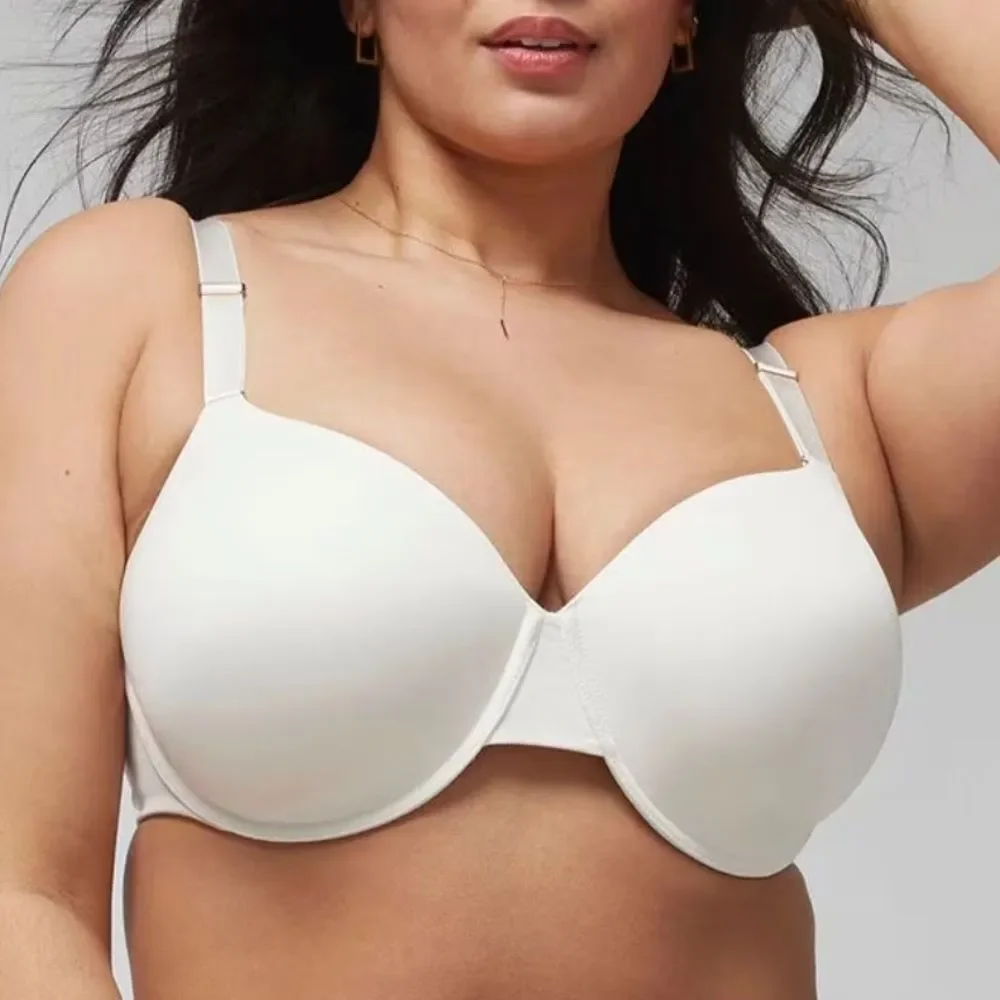 SOMA Full Coverage Shaping Bra 0814 Ivory White Underwire Satin 34DDD