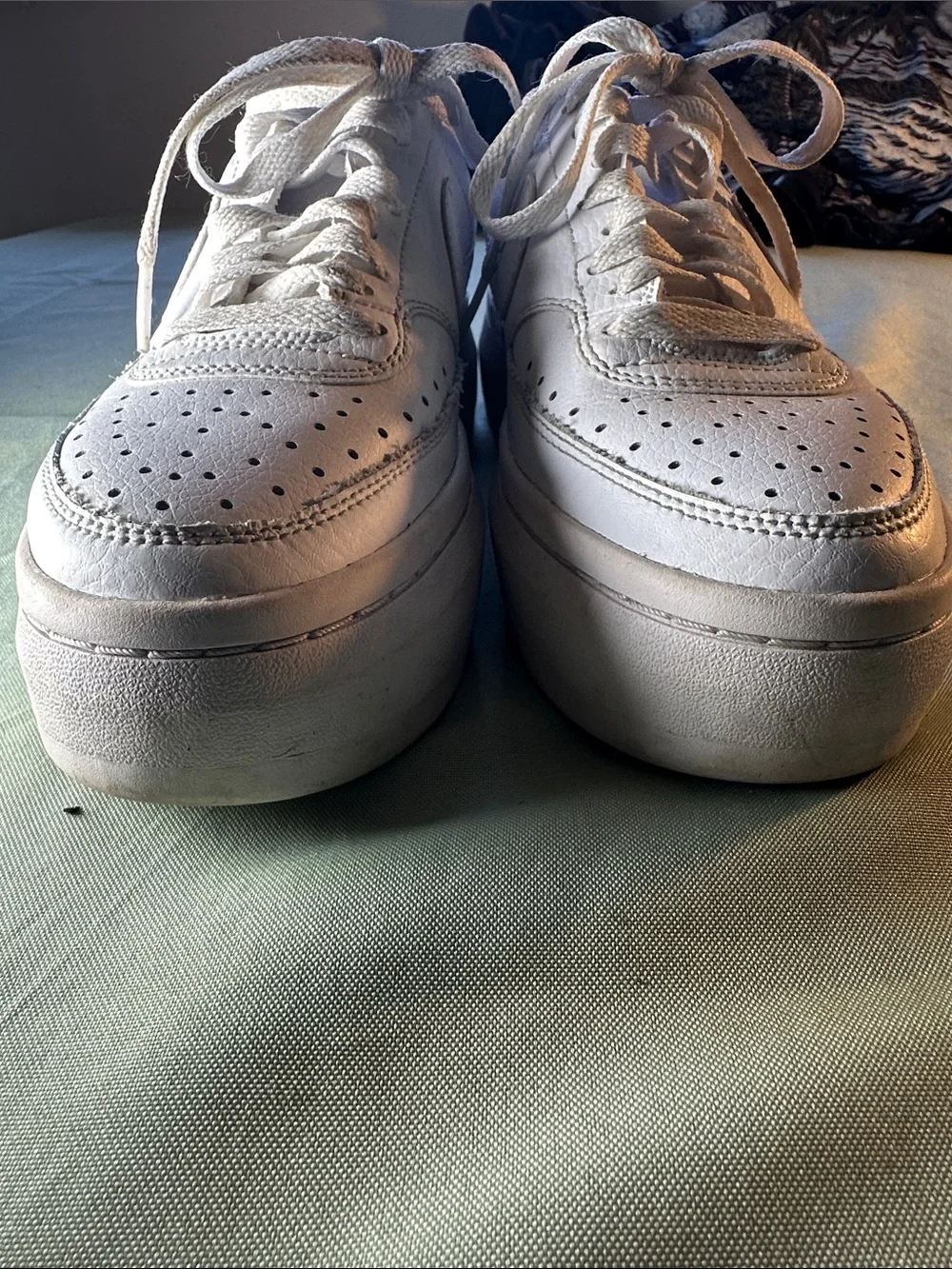 Nike White Low-Top Leather Sneakers with Cream Accents