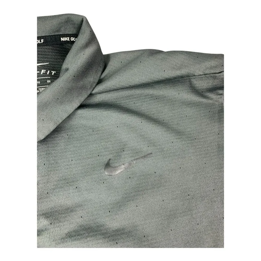 Nike Golf Dri Fit Polo Shirt, Short Sleeves, Gray Polka Dot, Men's Size XL