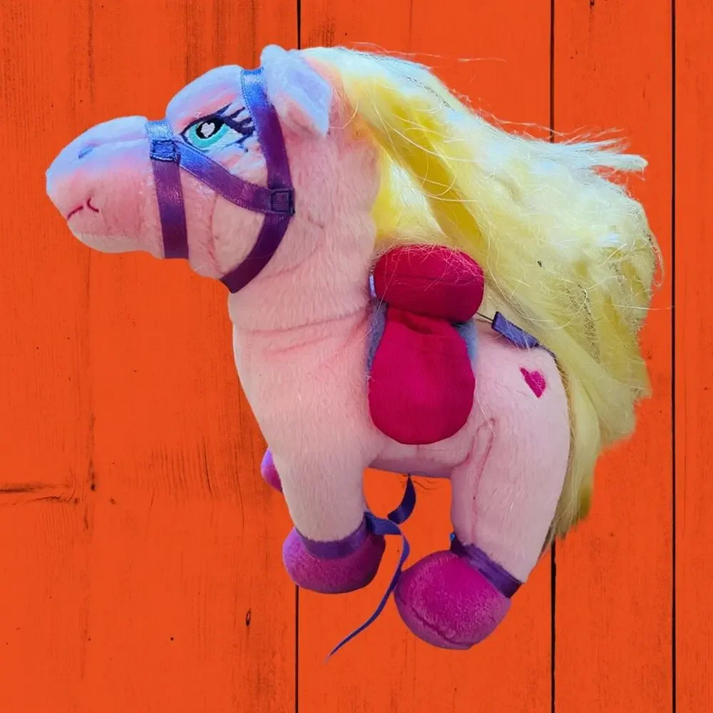 Vtg 2003 Blonde Pink Pony Horse Plush Miracles 4 Fun Barbiecore Diva Ratchet