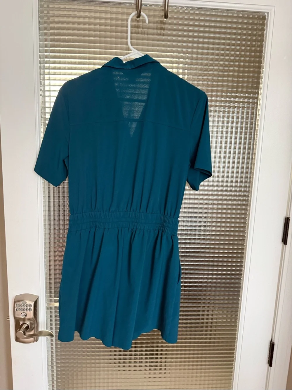 Athleta Teal Short-Sleeve Romper Size Small