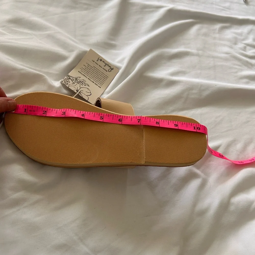 Sseko Cream Leather Slide Sandals with Tan Footbed