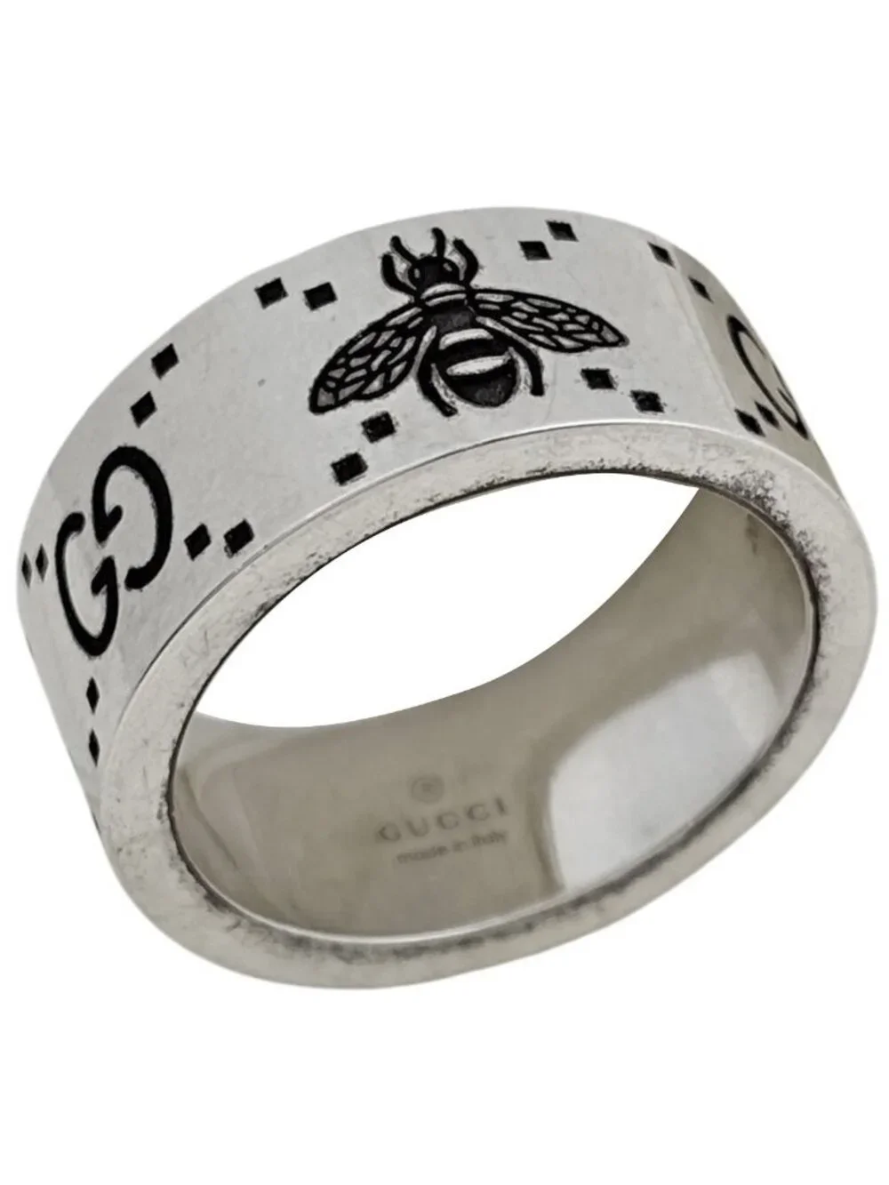 Gucci GG & Bee Ring 925 Sterling Silver