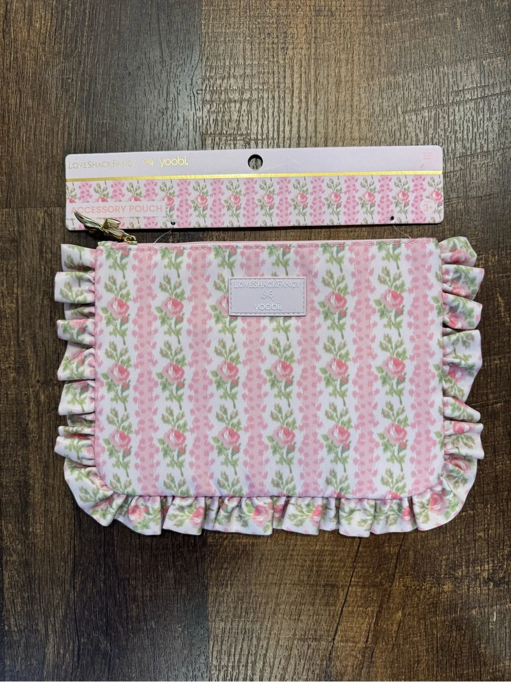 Loveshackfancy x target yoobi blooming heirloom flat zip pencil case with ruffle