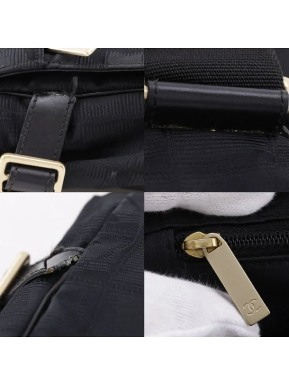 Chanel New Travel Line Nylon Canvas Black Shoulder