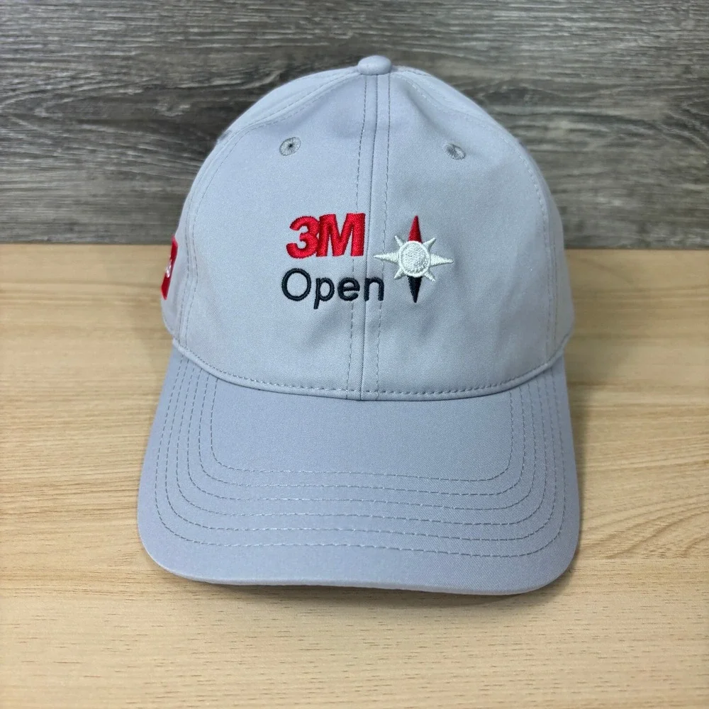 3M Open Hat Cap Strap Back Gray Levelwear Performance Golf Minnesota‎