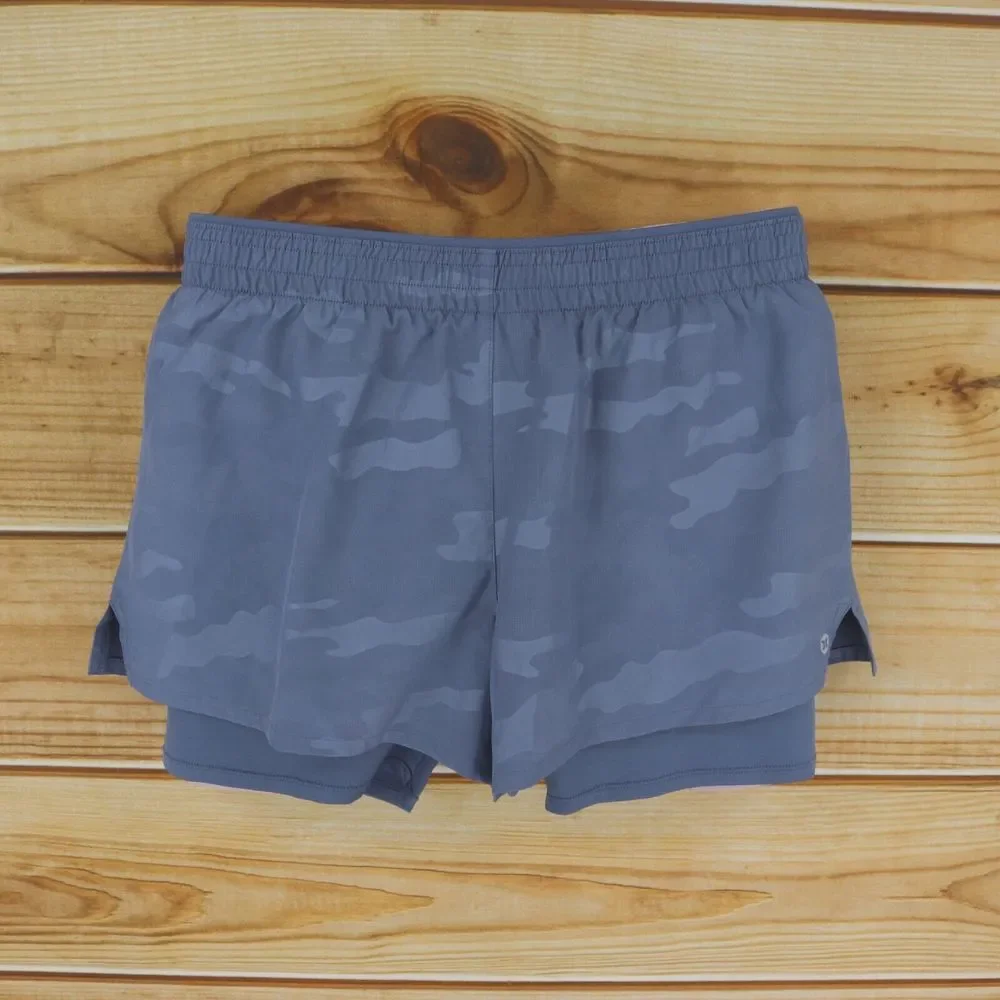 RBX Activewear Shorts Built-In Biker‎ Shorts Womens Size M Gray* Camouflage GYM