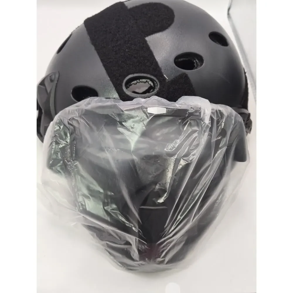 Tactical Airsoft Helmet w/ Face Mask Goggles Black Open Box Brand New