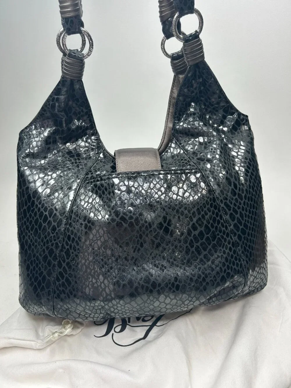 Brighton leather snakeskin embossed