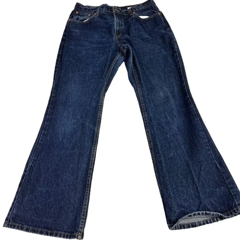 Jordache Jeans Womens 15/16 Blue Mid Rise Dark Wash Bootcut Leg Cowgirl Cowboy