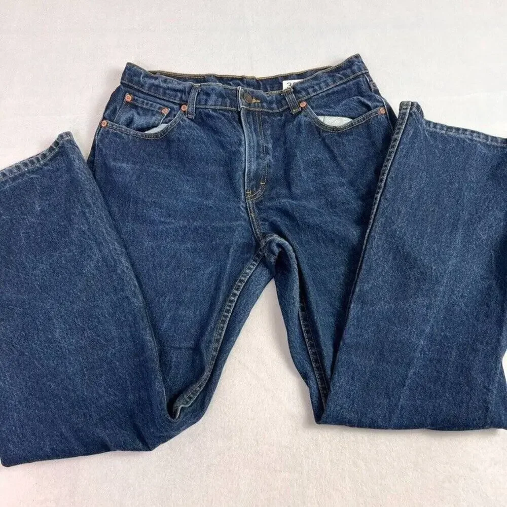 Jordache Jeans Womens 15/16 Blue Mid Rise Dark Wash Bootcut Leg Cowgirl Cowboy