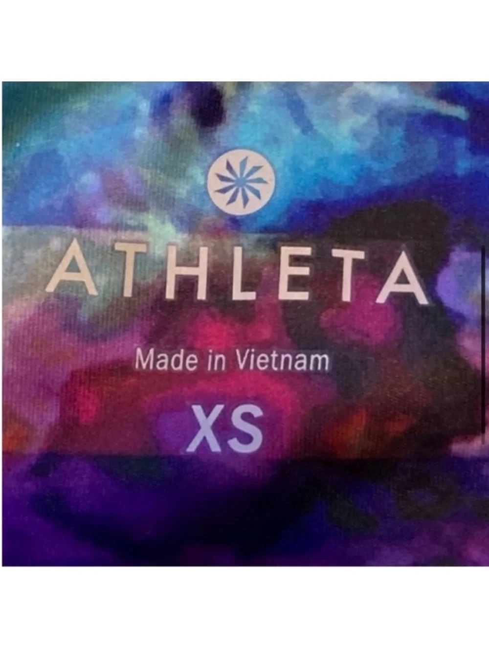 Athleta Floral Fade Sonar Capri Leggings Tights compression blue purple XS