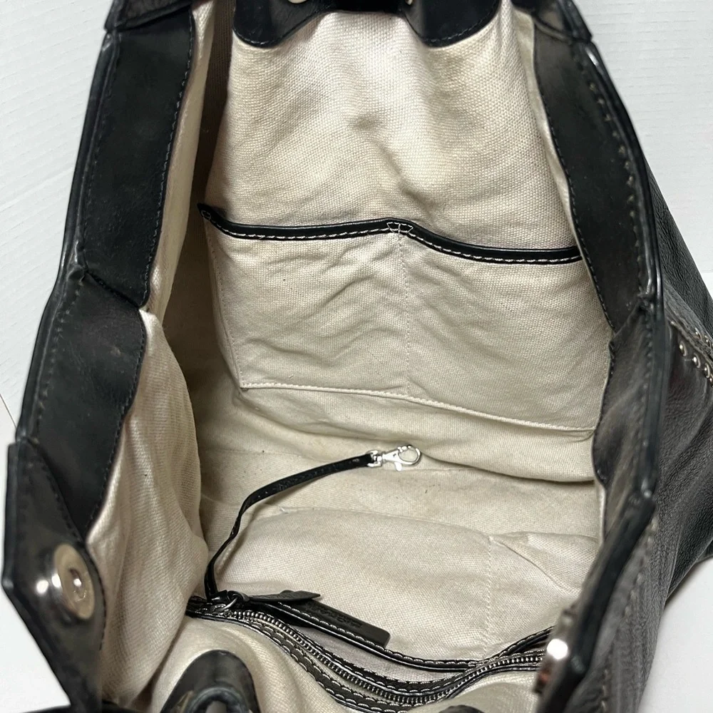 MICHAEL KORS large florentine leather black studded shoulder bag