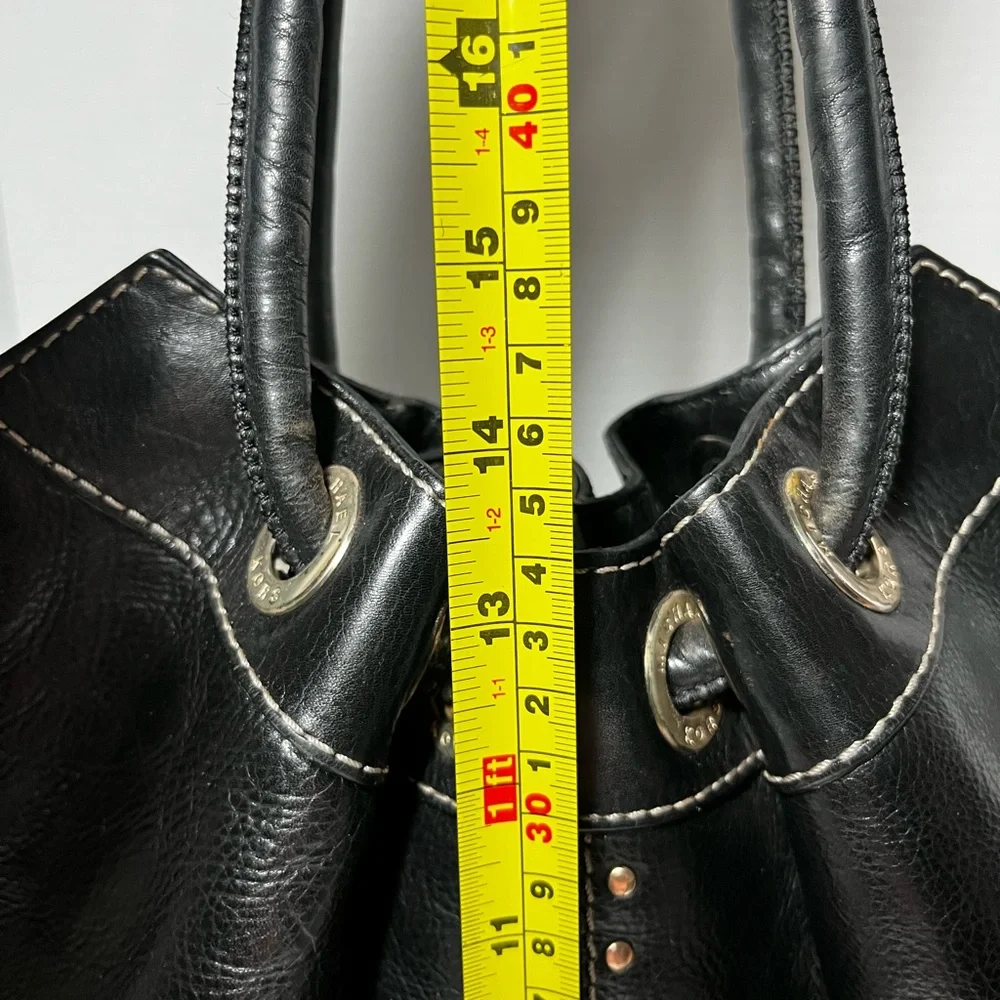 MICHAEL KORS large florentine leather black studded shoulder bag