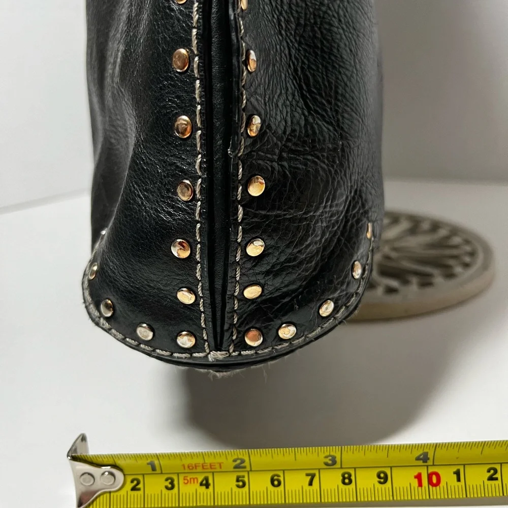 MICHAEL KORS large florentine leather black studded shoulder bag