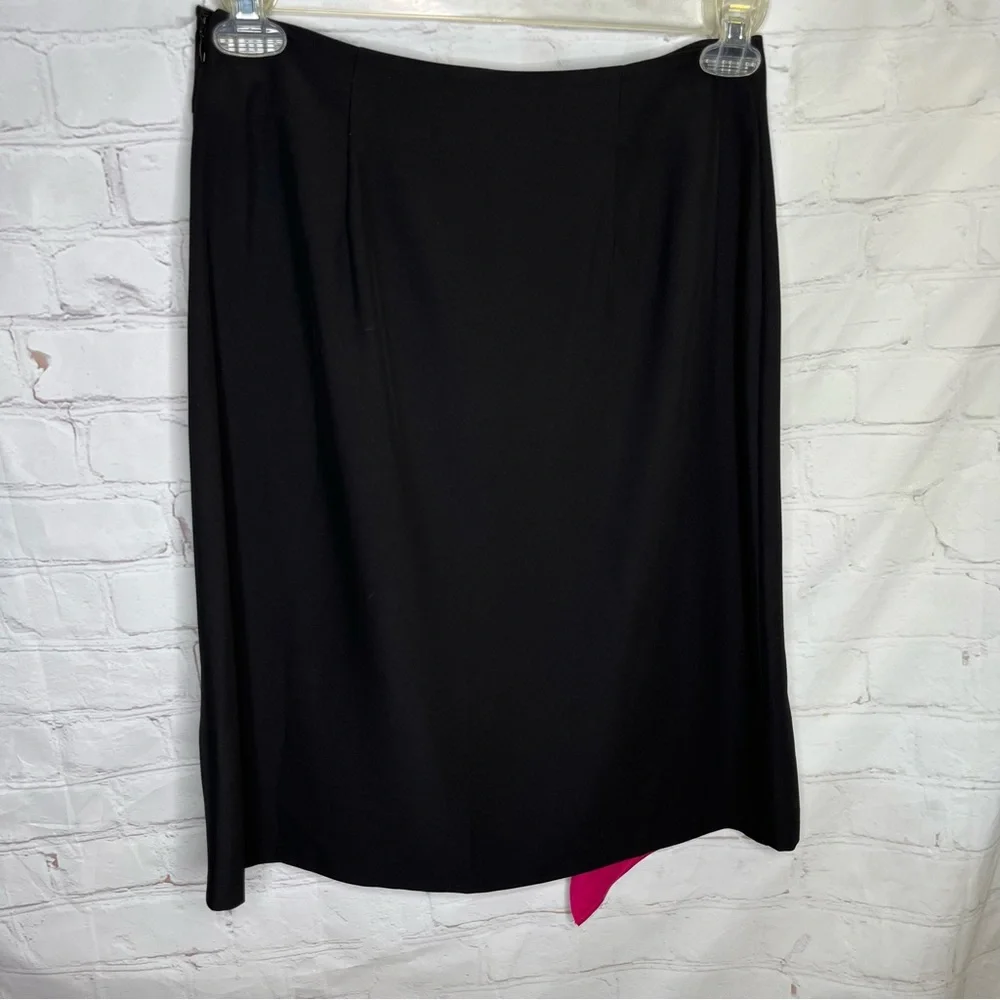 DKNY Asymmetrical Ruffle Color Block Midi Skirt Size 2