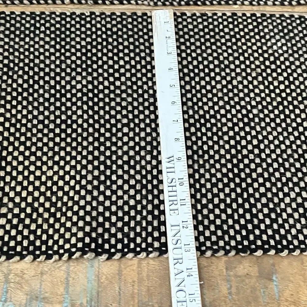 Cottage Weave Black White Hand-woven Placemats 18.5