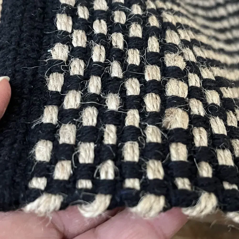 Cottage Weave Black White Hand-woven Placemats 18.5