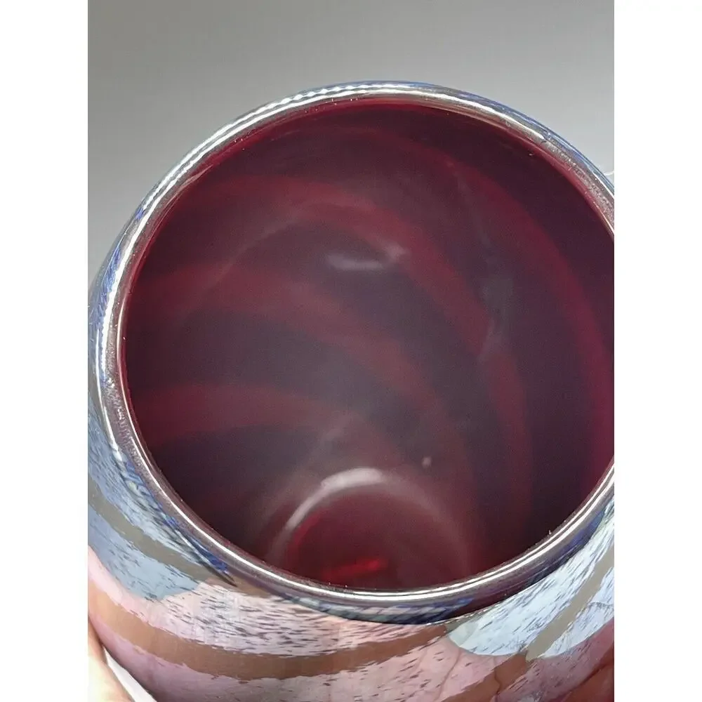 Pairpoint Art Glass 34% Lead Crystal Vase Cape Cod MA Swirl 7-3/4
