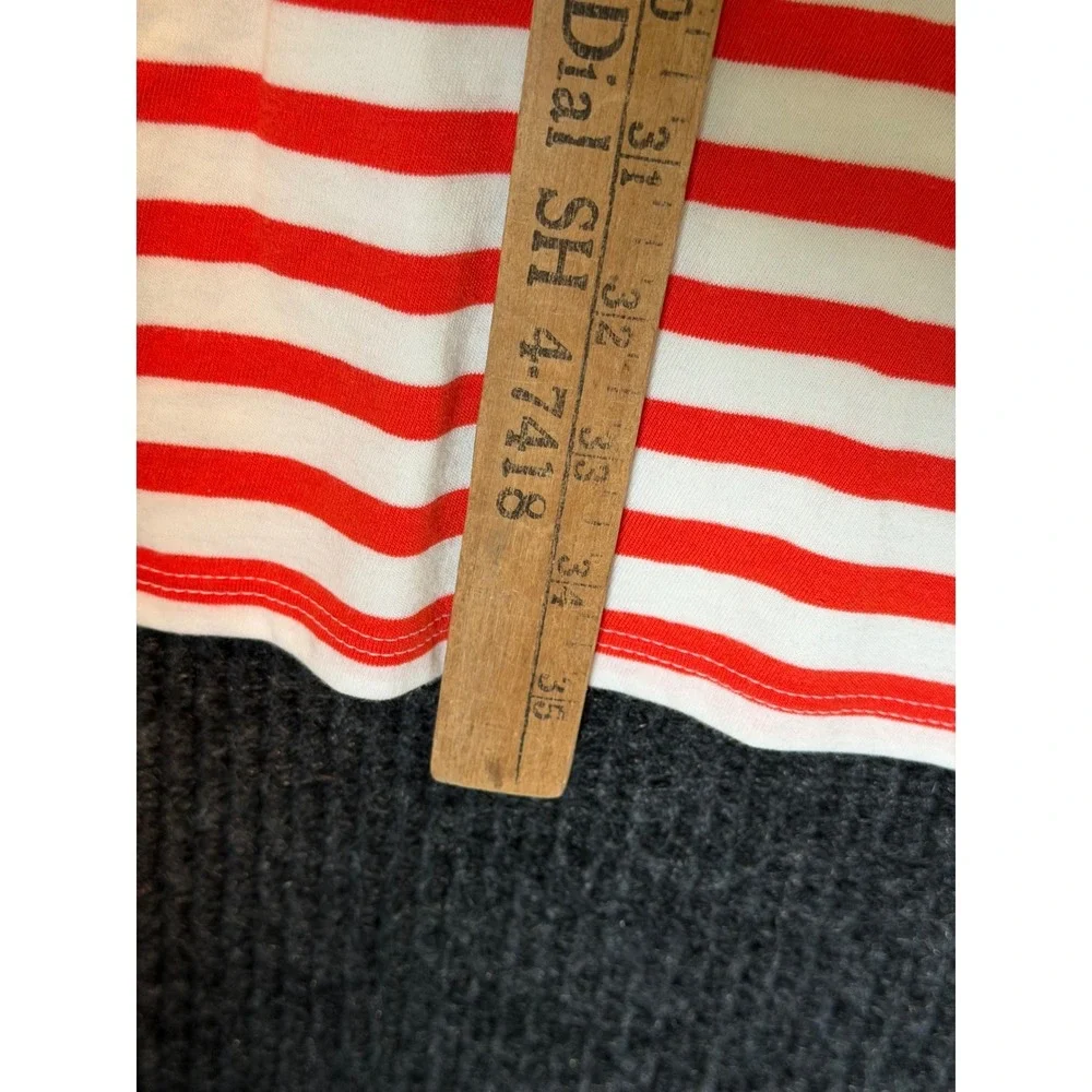 J. Crew Re-Imagined Womens XS Striped T-Shirt Dress Orange White Navy Cotton New