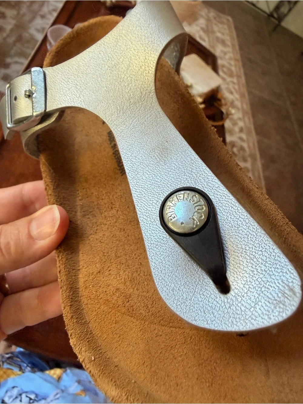 Birkenstock silver leather