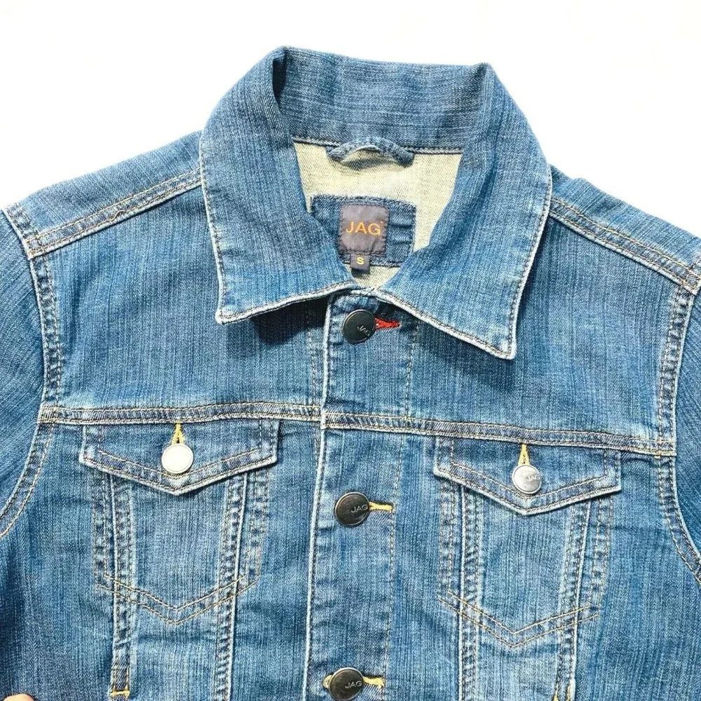 Jag Jeans Short Denim Jacket Stretch Long Sleeve S‎