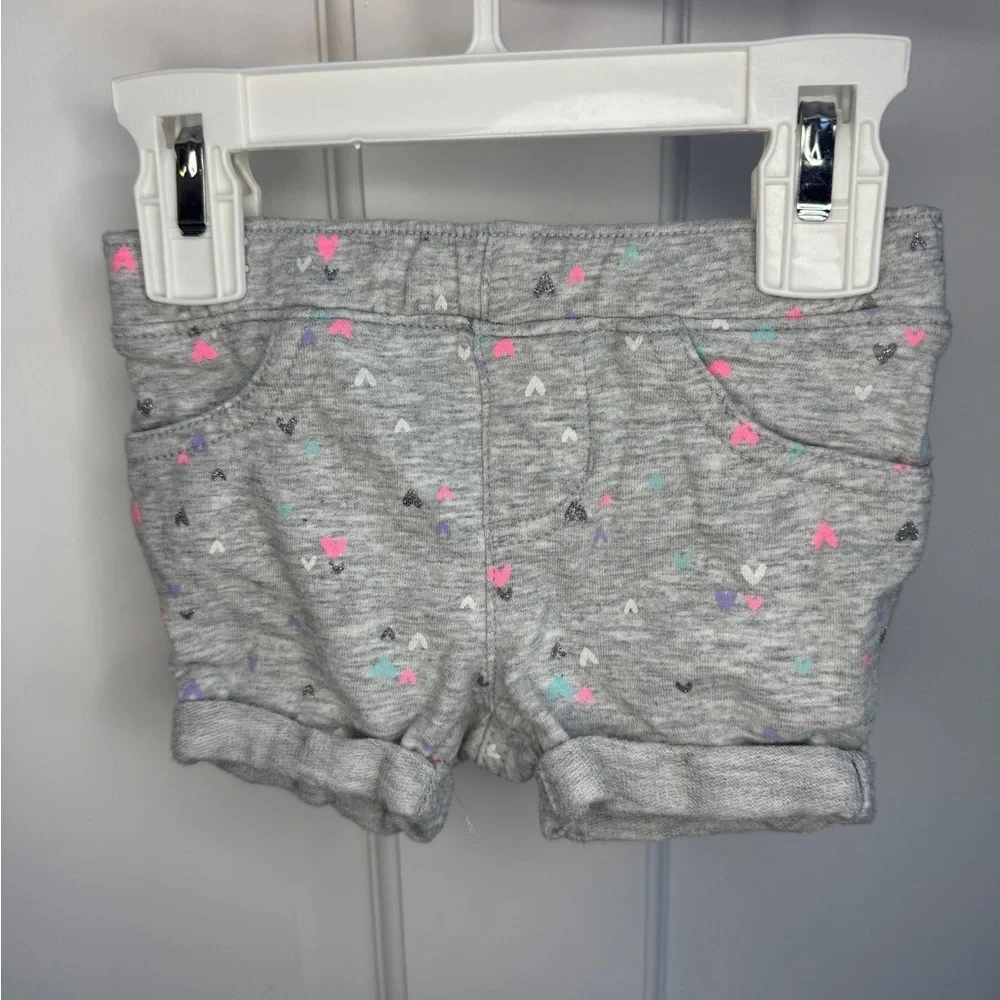 NWOT Jumping Beans 12M Girls Gray Heart Valentine’s Day Shorts