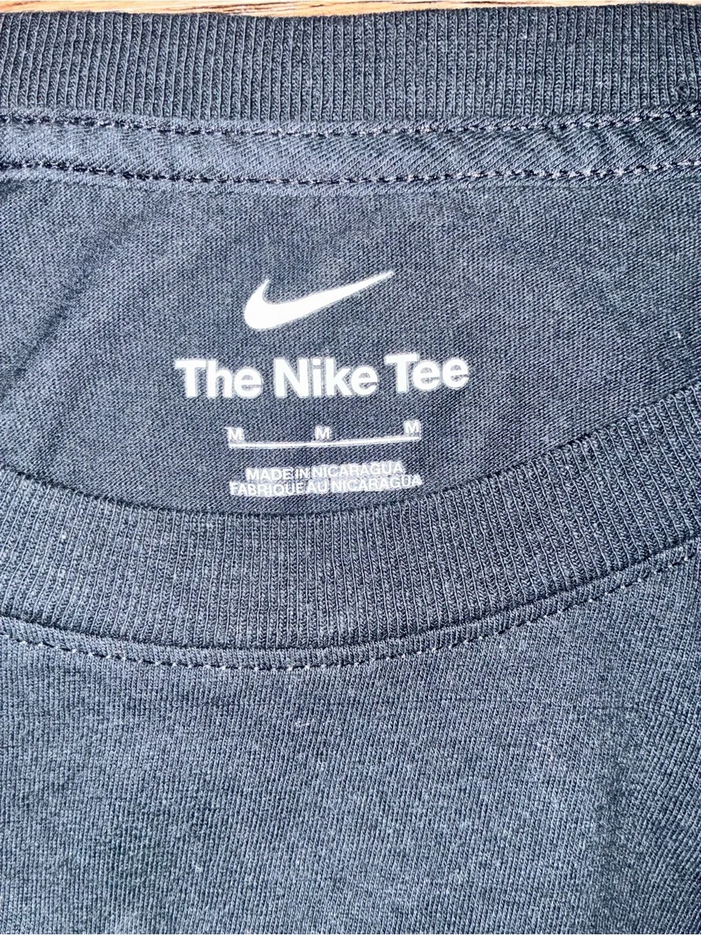 Nike Black Crewneck Tee with White Swoosh and Text