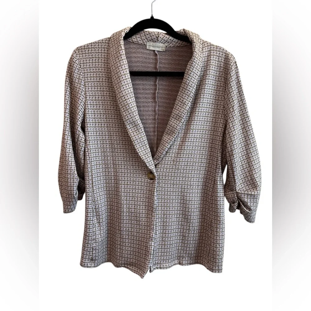 Altar'd State Checkered Blazer - Cream and purple. EUC