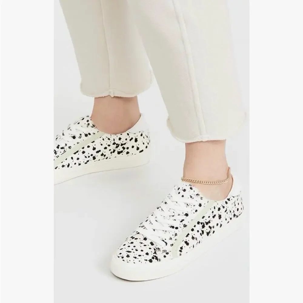 Madewell Sidewalk Calf Hair Cow Print Sneakers Low Top Lace Up Size 7.5