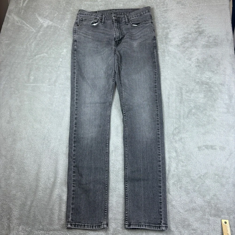 Levi's Jeans Men 34x34 (Fits 32x33) 511 Slim Fit Gray Stretch Faded Denim