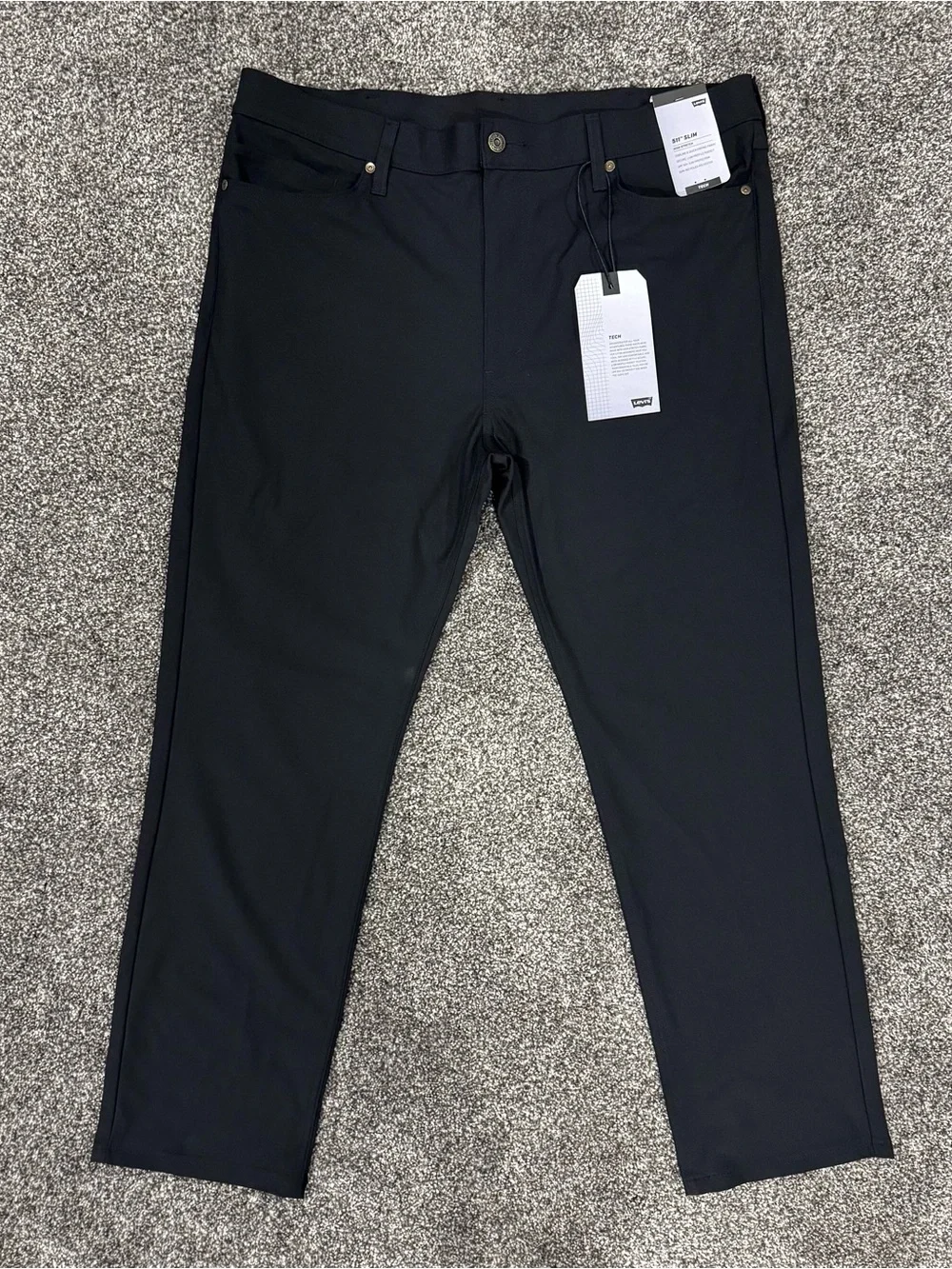 Levis 511 Slim Tech Pants Mens 38x30 Black UPF 50 Quick Dry Cooling Stretch Knit
