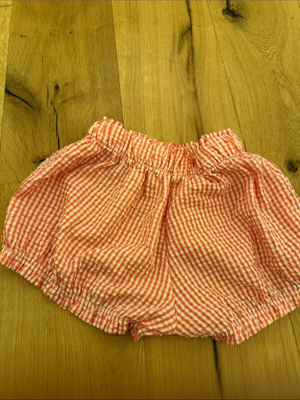 Altar’d State Gingham Ruffle Elastic Waist Shorts - Red & White XS