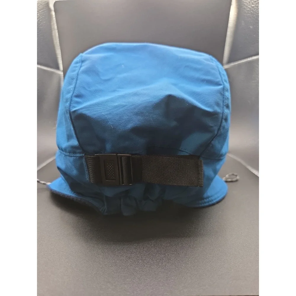 Patagonia Synchilla Fleece Lined Earflap Hat Blue Winter Cap Adjustable Mens