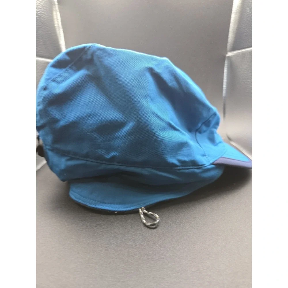 Patagonia Synchilla Fleece Lined Earflap Hat Blue Winter Cap Adjustable Mens